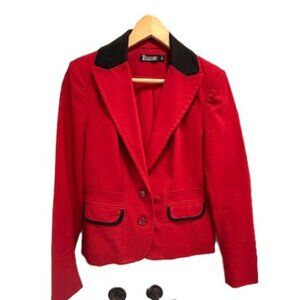 7th Avenue Design Studio Red & Black Blazer, Size 6 Tall